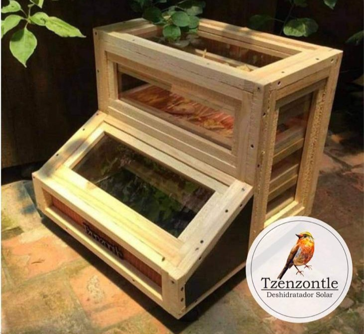 deshidratador grande de madera y vidrio