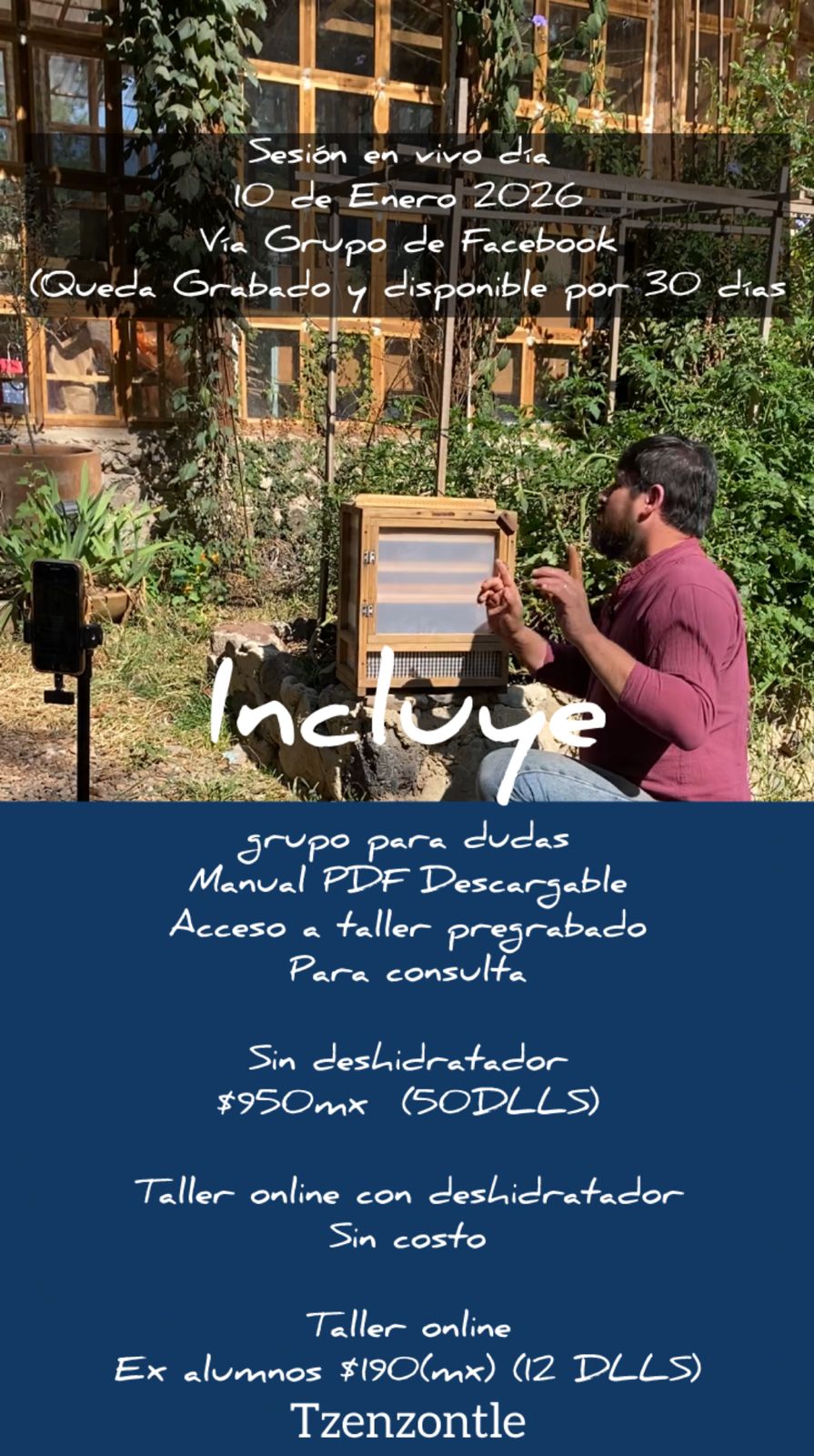 Taller online en VIVO Deshidrata en Casa